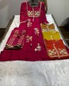 Iksana By Vitara Mul Chanderi Embroidery Kurtis Set Size Combo